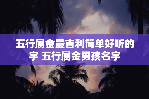 五行属金最吉利简单好听的字 五行属金男孩名字