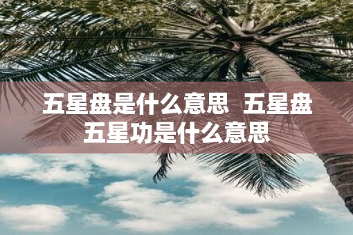 五星盘是什么意思  五星盘五星功是什么意思
