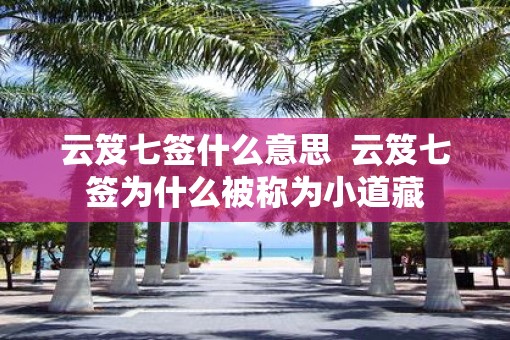 云笈七签什么意思  云笈七签为什么被称为小道藏