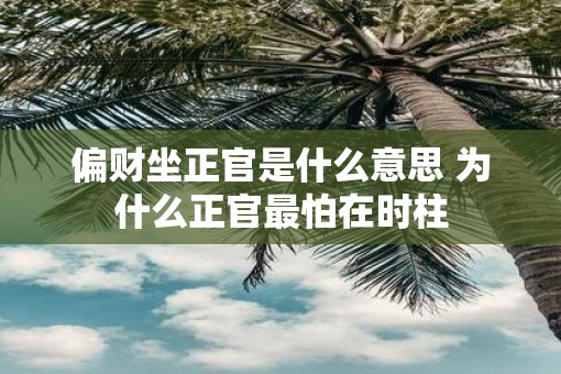 偏财坐正官是什么意思 为什么正官最怕在时柱