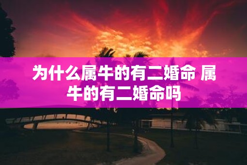 为什么属牛的有二婚命 属牛的有二婚命吗