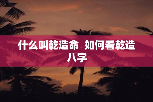 什么叫乾造命  如何看乾造八字