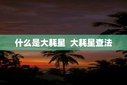 什么是大耗星  大耗星查法
