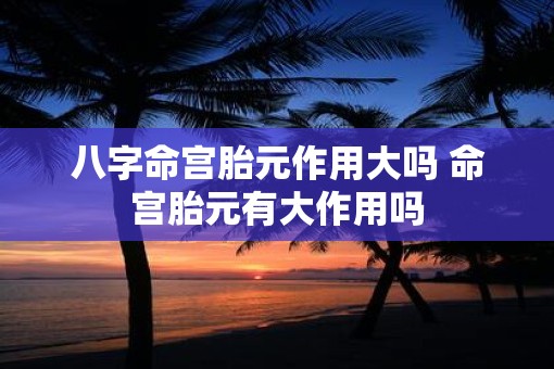 八字命宫胎元作用大吗 命宫胎元有大作用吗