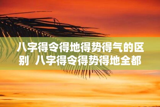 八字得令得地得势得气的区别  八字得令得势得地全都有
