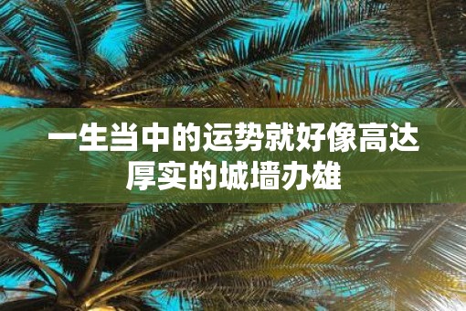 一生当中的运势就好像高达厚实的城墙办雄