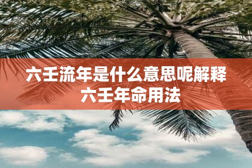 六壬流年是什么意思呢解释  六壬年命用法