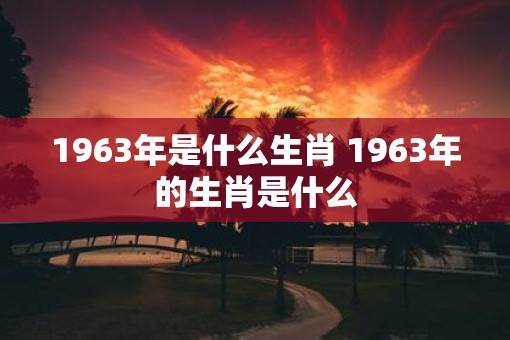 1963年是什么生肖 1963年的生肖是什么