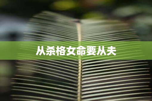 从杀格女命要从夫