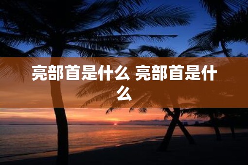 亮部首是什么 亮部首是什么