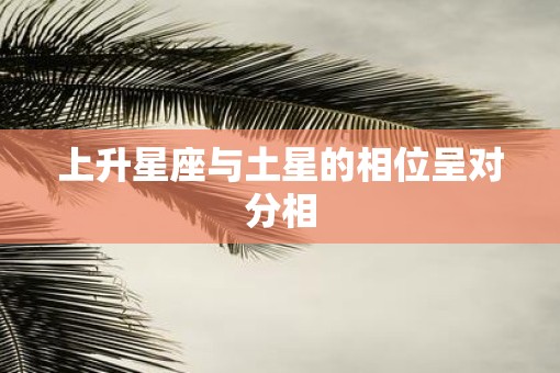 上升星座与土星的相位呈对分相