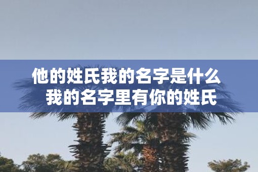 他的姓氏我的名字是什么  我的名字里有你的姓氏