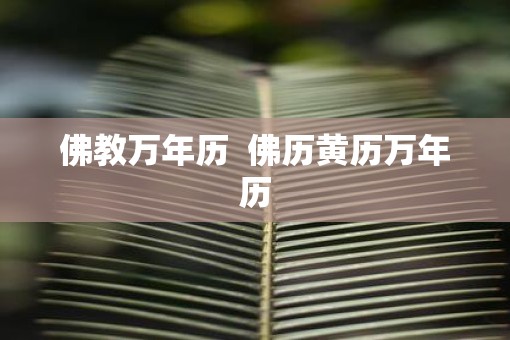佛教万年历  佛历黄历万年历