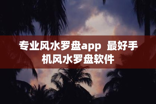 专业风水罗盘app  最好手机风水罗盘软件