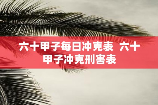 六十甲子每日冲克表  六十甲子冲克刑害表