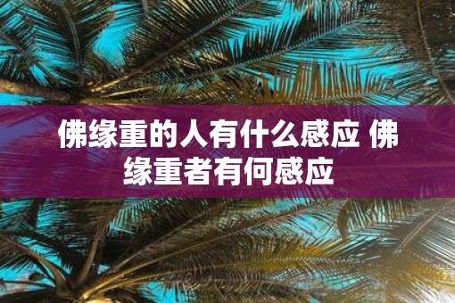 佛缘重的人有什么感应 佛缘重者有何感应