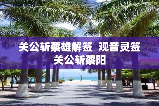 关公斩蔡雄解签  观音灵签关公斩蔡阳