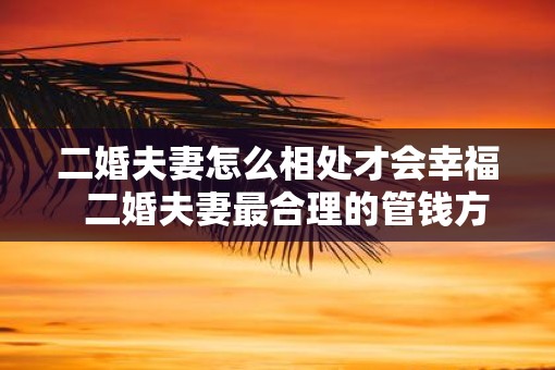 二婚夫妻怎么相处才会幸福  二婚夫妻最合理的管钱方法