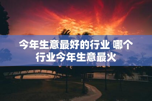 今年生意最好的行业 哪个行业今年生意最火