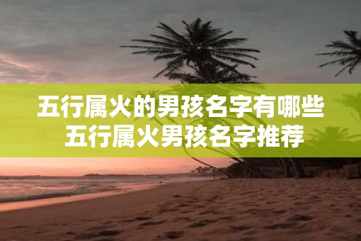 五行属火的男孩名字有哪些 五行属火男孩名字推荐