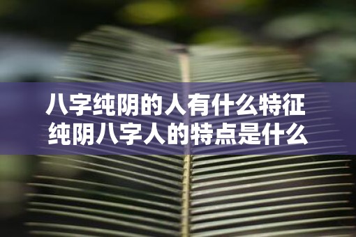 八字纯阴的人有什么特征 纯阴八字人的特点是什么