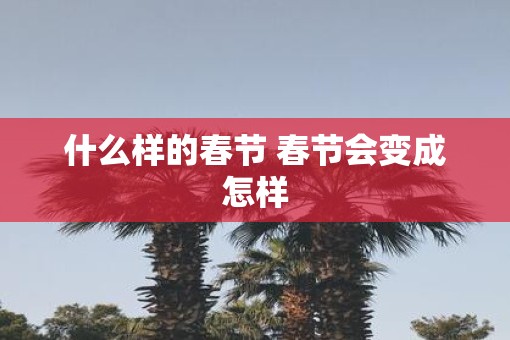 什么样的春节 春节会变成怎样