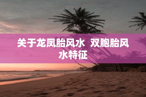 关于龙凤胎风水  双胞胎风水特征