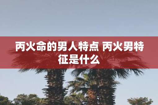 丙火命的男人特点 丙火男特征是什么