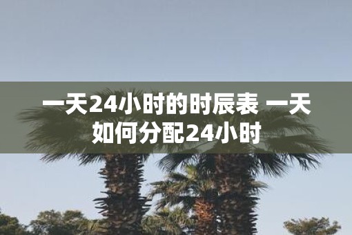 一天24小时的时辰表 一天如何分配24小时