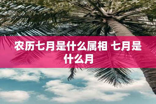 农历七月是什么属相 七月是什么月