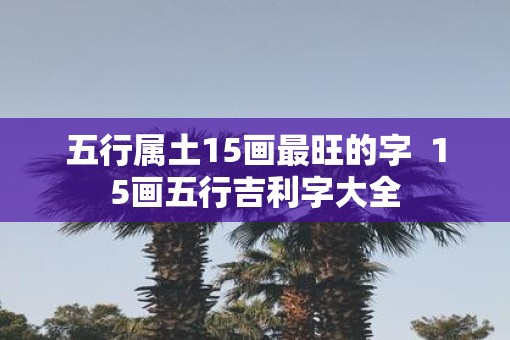 五行属土15画最旺的字  15画五行吉利字大全