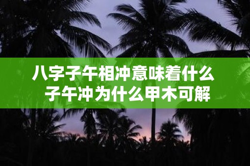 八字子午相冲意味着什么  子午冲为什么甲木可解