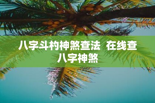 八字斗杓神煞查法  在线查八字神煞
