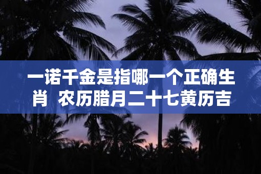 一诺千金是指哪一个正确生肖  农历腊月二十七黄历吉日查询