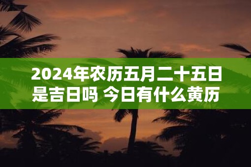 2025年农历五月二十五日是吉日吗 今日有什么黄历宜忌