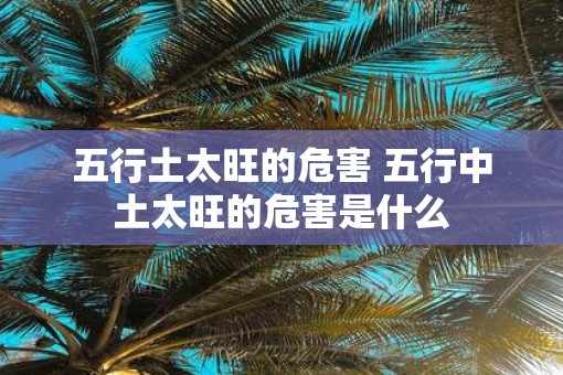 五行土太旺的危害 五行中土太旺的危害是什么