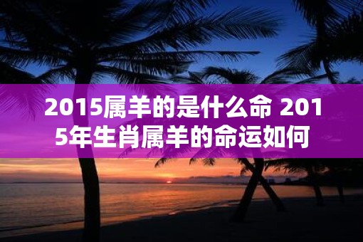 2015属羊的是什么命 2015年生肖属羊的命运如何