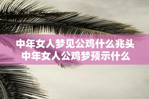 中年女人梦见公鸡什么兆头 中年女人公鸡梦预示什么