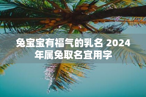 兔宝宝有福气的乳名 2025年属兔取名宜用字