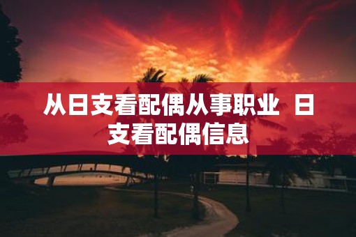 从日支看配偶从事职业  日支看配偶信息