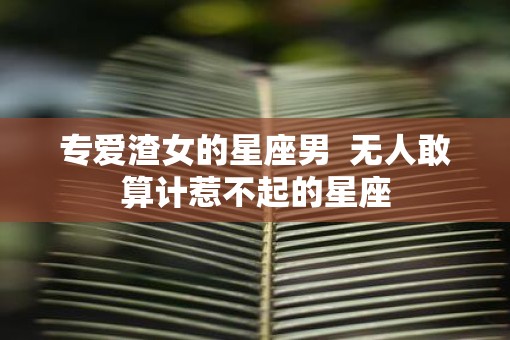 专爱渣女的星座男  无人敢算计惹不起的星座