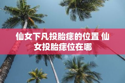 仙女下凡投胎痣的位置 仙女投胎痣位在哪