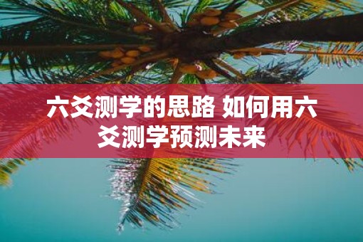 六爻测学的思路 如何用六爻测学预测未来