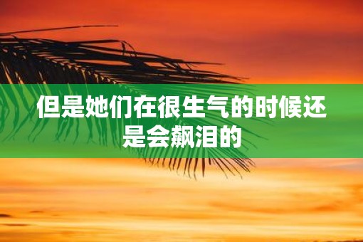但是她们在很生气的时候还是会飙泪的