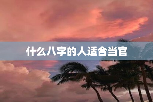什么八字的人适合当官