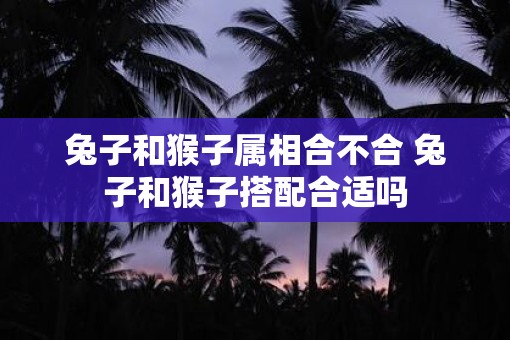 兔子和猴子属相合不合 兔子和猴子搭配合适吗