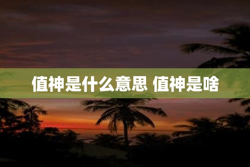 值神是什么意思 值神是啥