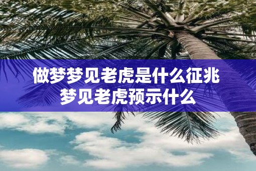 做梦梦见老虎是什么征兆 梦见老虎预示什么