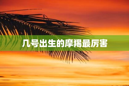 几号出生的摩羯最厉害