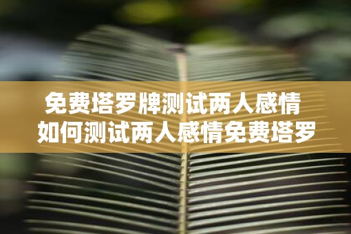 免费塔罗牌测试两人感情 如何测试两人感情免费塔罗牌